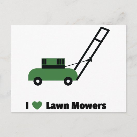 Ik hou van Lawn Mowers Briefkaart (Voorkant)