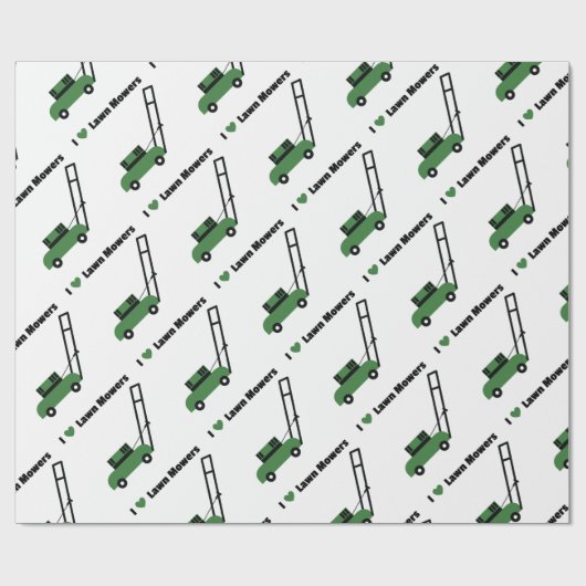 Ik hou van Lawn Mowers Cadeaupapier (Vlak)