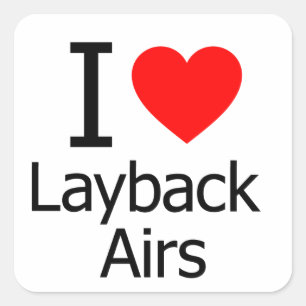 Ik hou van Layback Airs Vierkante Sticker