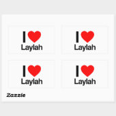 ik hou van laylah rechthoekige sticker (Vel)