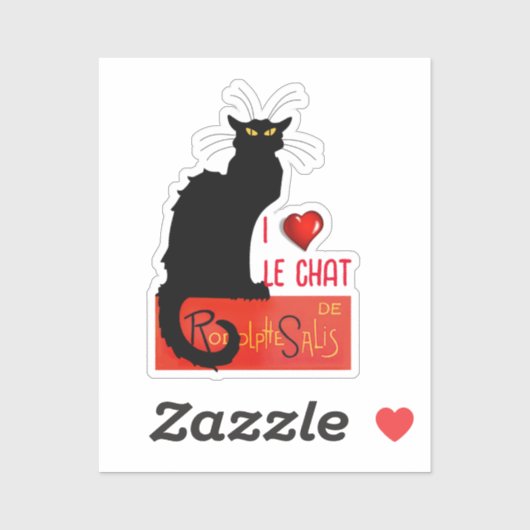 Ik hou van Le Chat Noir Sticker (Vel)