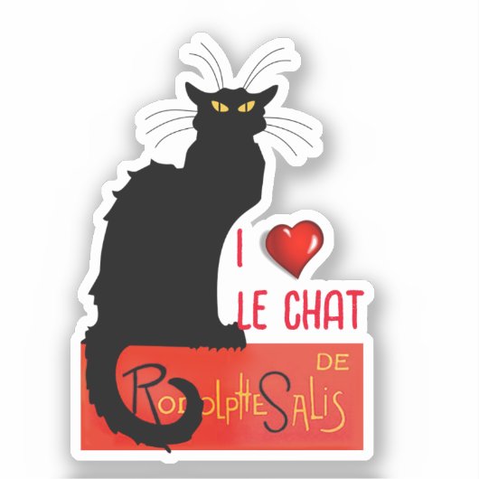 Ik hou van Le Chat Noir Sticker (Voorkant)