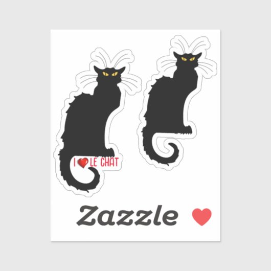 Ik hou van Le Chat Noir Sticker (Vel)
