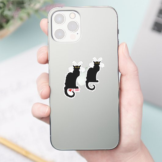 Ik hou van Le Chat Noir Sticker (Telefoon)