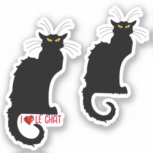 Ik hou van Le Chat Noir Sticker (Voorkant)