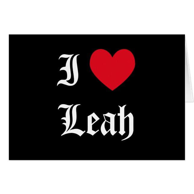 Ik hou van Leah (Voorkant Horizontaal)