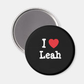 Ik hou van Leah hart T-shirt Magneet (Voorkant / Achterkant)