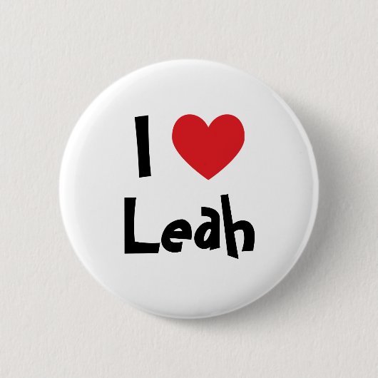 Ik hou van Leah Ronde Button 5,7 Cm (Voorkant)