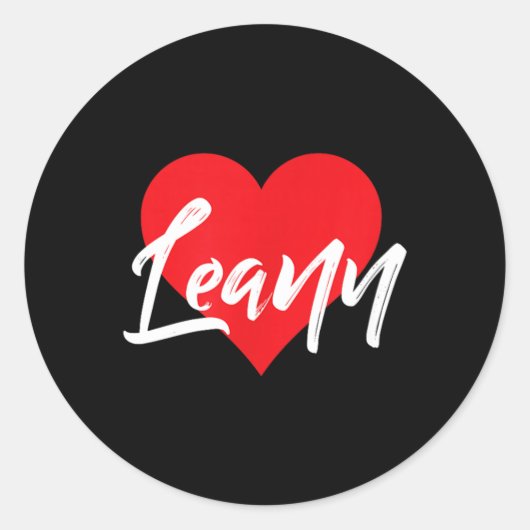Ik hou van Leann voornaam Ronde Sticker (Voorkant)
