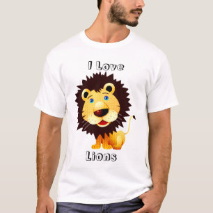 Ik hou van leeuwen-diamanten textuur patroon t-shirt