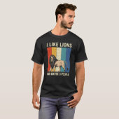 Ik hou van leeuwen en misschien 3 mensen retro lee t-shirt (Voorkant volledig)