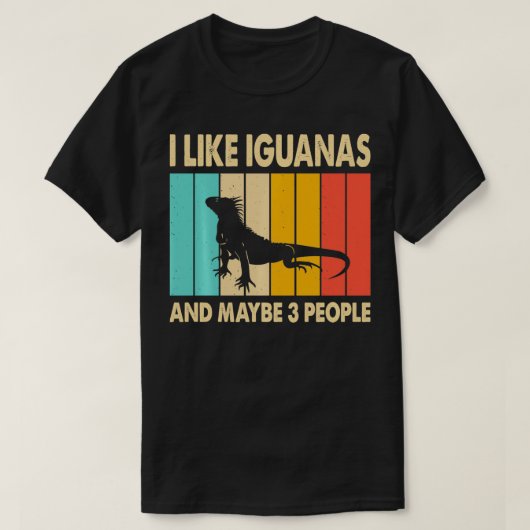 Ik hou van leguanen en misschien 3 mensen Iguana L T-shirt (Design voorkant)