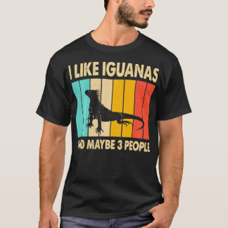 Ik hou van leguanen en misschien 3 mensen Iguana L T-shirt