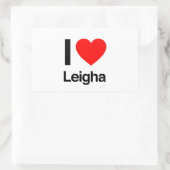 ik hou van leigha rechthoekige sticker (Tas)