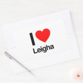 ik hou van leigha rechthoekige sticker (Envelop)