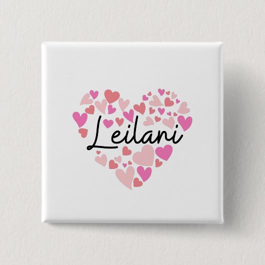 Ik hou van Leilani Vierkante Button 5,1 Cm (Voorkant)