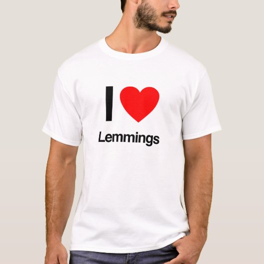 ik hou van lemmings t-shirt (Voorkant)