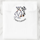Ik hou van LEMURS - Wildlife - Primaat - Madagaska Ronde Sticker (Tas)