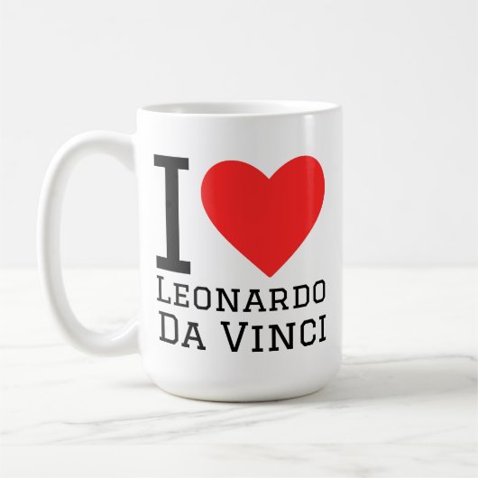 Ik hou van Leonardo da Vinci Koffiemok (Links)