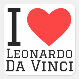 Ik hou van Leonardo da Vinci Vierkante Sticker