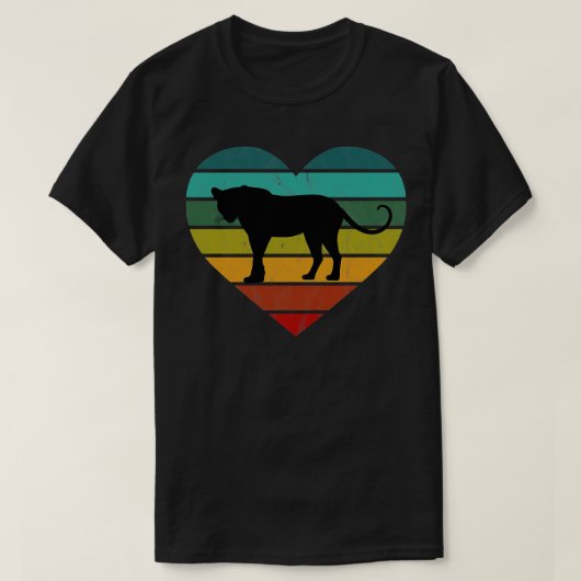 Ik hou van Leopard Retro Heart T-shirt (Design voorkant)