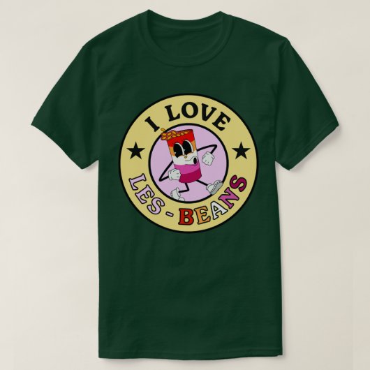 Ik hou van LesBeans Funny Lesbian Pun T-shirt (Design voorkant)