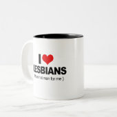 Ik hou van lesbiennes tweekleurige koffiemok (Voorkant links)