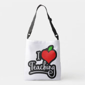 Ik hou van lesgeven crossbody tas (Achterkant)