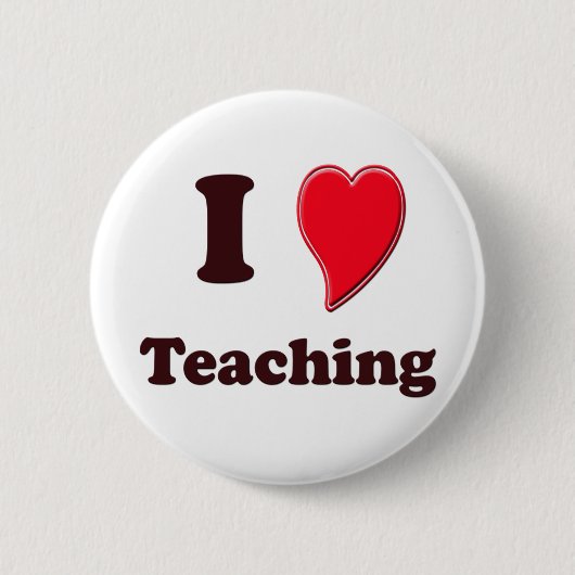 Ik hou van lesgeven ronde button 5,7 cm (Voorkant)
