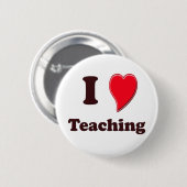 Ik hou van lesgeven ronde button 5,7 cm (Voorkant /achterkant)