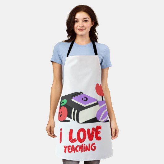 Ik hou van lesgeven schort (Gedragen)