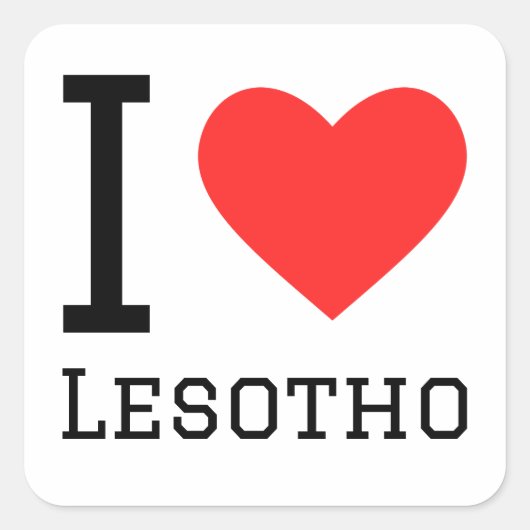 Ik hou van Lesotho Vierkante Sticker (Voorkant)
