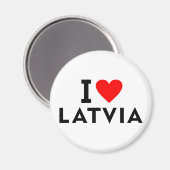 Ik hou van Letland land zoals hart reizen toerisme Magneet (Voorkant / Achterkant)