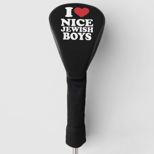 Ik hou van leuke joodse jongens Ik hart Groovy Ret Golfheadcover (Voorkant)