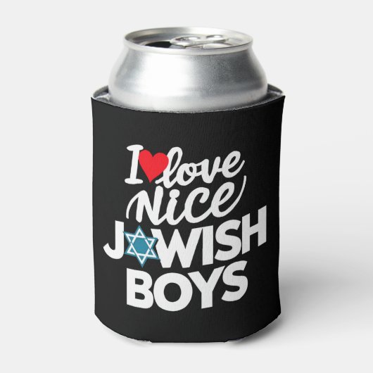 Ik hou van leuke joodse jongens joden Hebreeën Cha Blikjeskoeler (Blikje Voorkant)