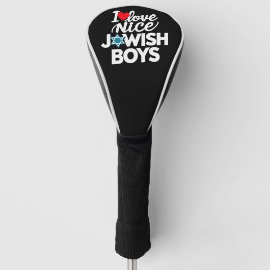 Ik hou van leuke joodse jongens joden Hebreeën Cha Golfheadcover (Voorkant)