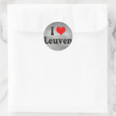 Ik hou van Leuven, België Ronde Sticker (Tas)