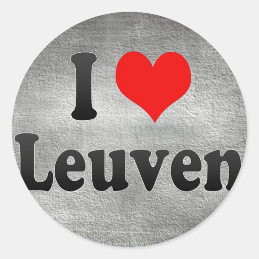Ik hou van Leuven, België Ronde Sticker (Voorkant)
