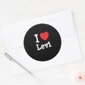 Ik hou van Levi hart op maat gepersonaliseerd Ronde Sticker (Envelop)