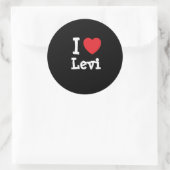 Ik hou van Levi hart op maat gepersonaliseerd Ronde Sticker (Tas)