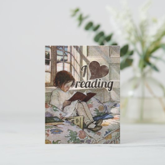 Ik hou van lezen briefkaart (Staand voorkant)
