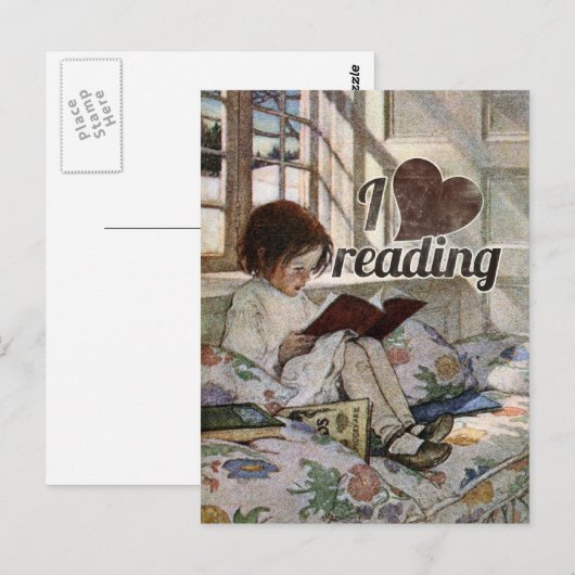 Ik hou van lezen briefkaart (Voorkant / Achterkant)