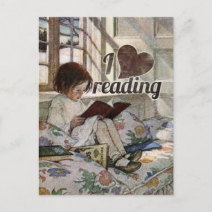 Ik hou van lezen briefkaart