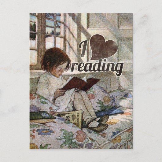 Ik hou van lezen briefkaart (Voorkant)