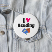 Ik hou van lezen design ronde button 4,0 cm (In situ)