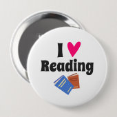 Ik hou van lezen design ronde button 4,0 cm (Voorkant /achterkant)