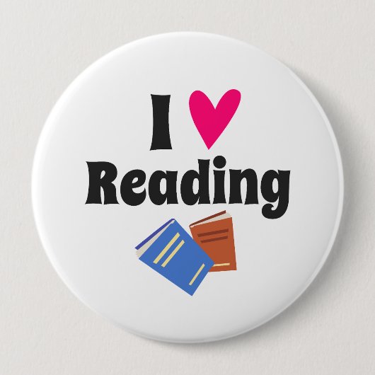 Ik hou van lezen design ronde button 4,0 cm (Voorkant)