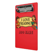 Ik hou van lezen drawstring boekentas mini klembord (Angled2)