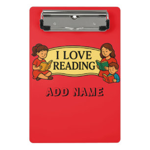 Ik hou van lezen drawstring boekentas mini klembord