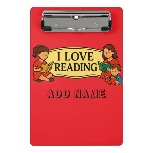 Ik hou van lezen drawstring boekentas mini klembord (Voorkant)